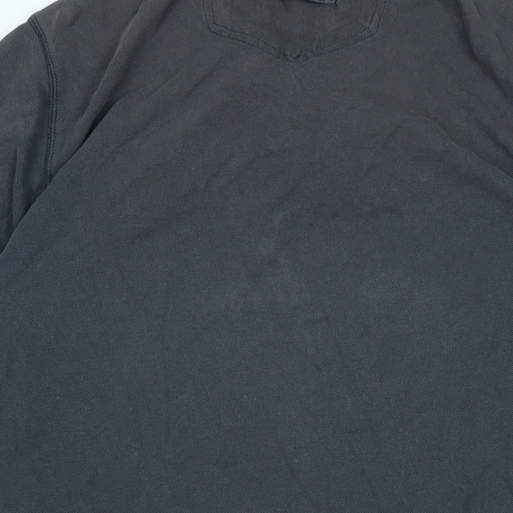 Fat Face Mens Grey Cotton Polo Size L Collared - Logo