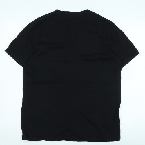 Fred Perry Mens Black Cotton T-Shirt Size L Collared - Logo