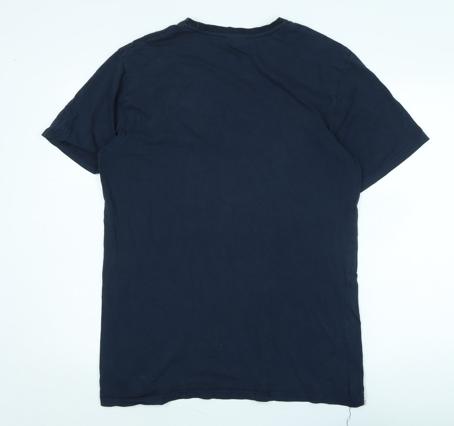 Canterbury Mens Blue Cotton T-Shirt Size L Collared - Logo - canterbury