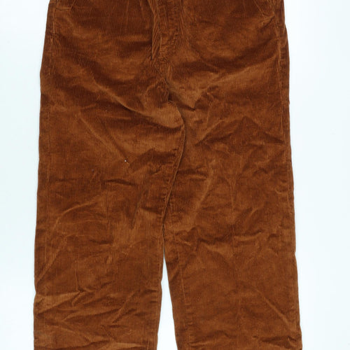 Fat Face Womens Brown Cotton Trousers Size 10 L23 in Regular Zip - Logo