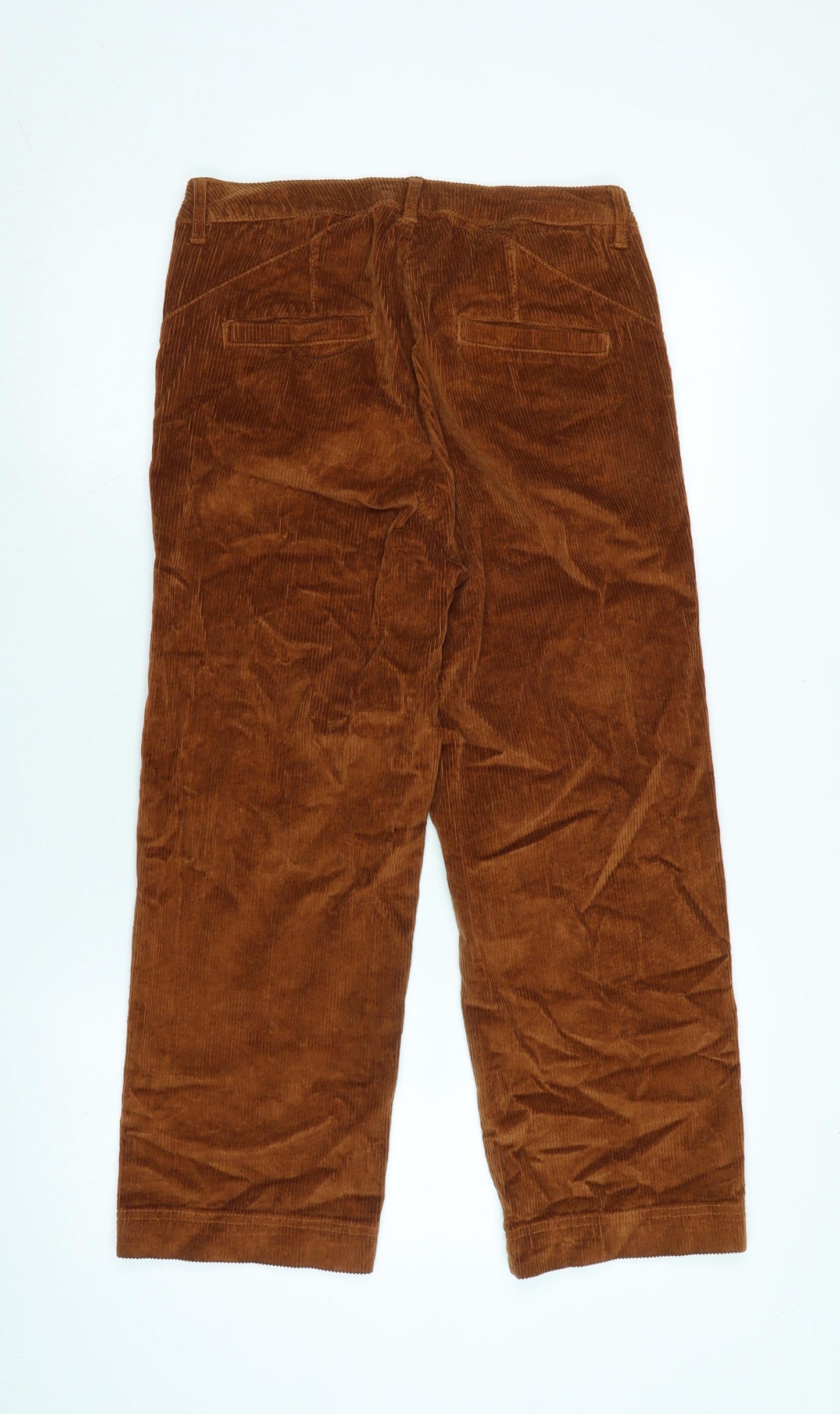 Fat Face Womens Brown Cotton Trousers Size 10 L23 in Regular Zip - Logo
