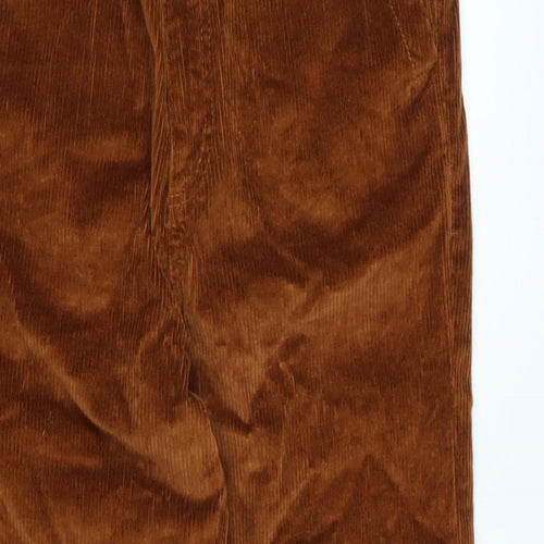 Fat Face Womens Brown Cotton Trousers Size 10 L23 in Regular Zip - Logo