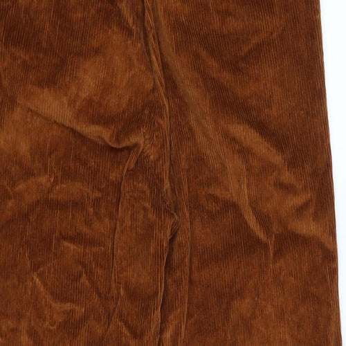 Fat Face Womens Brown Cotton Trousers Size 10 L23 in Regular Zip - Logo