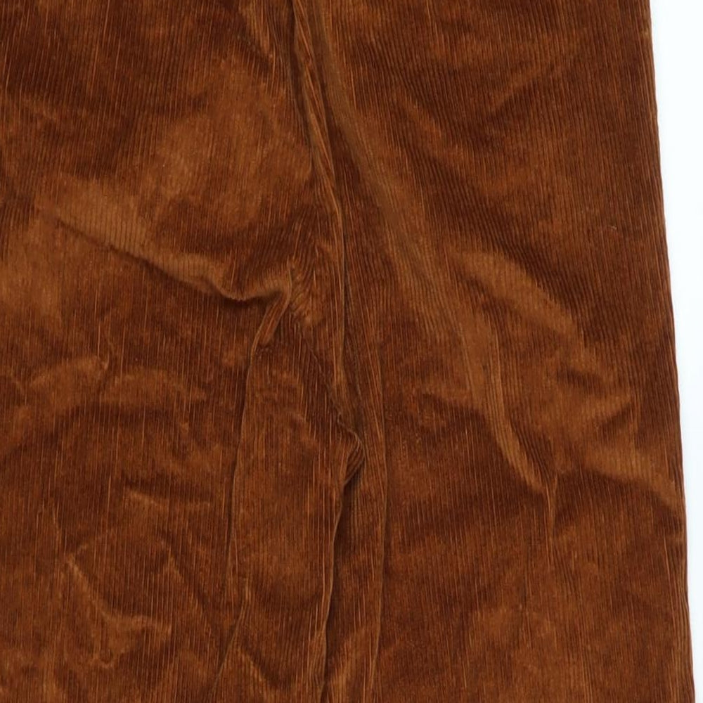 Fat Face Womens Brown Cotton Trousers Size 10 L23 in Regular Zip - Logo