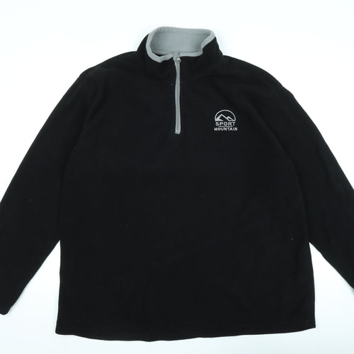 Sport mountain Mens Black Polyester Pullover Sweatshirt Size 2XL - Logo