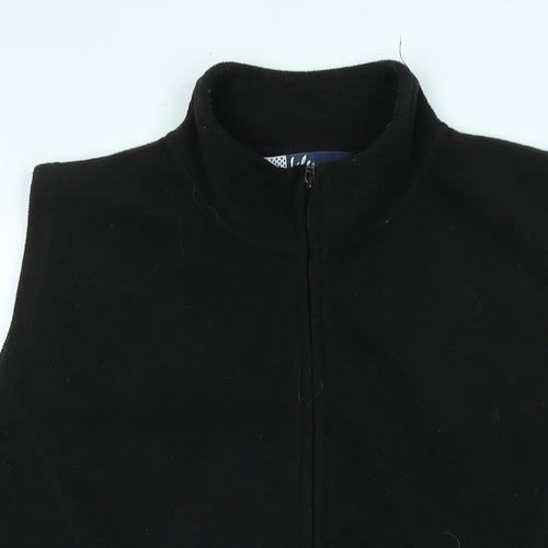 EWM Mens Black Gilet Waistcoat Size L Zip - Logo