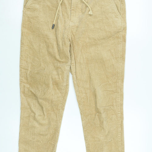 native youth Boys Beige Cotton Jogger Trousers Size 16 Years L24 in Regular Tie - Logo