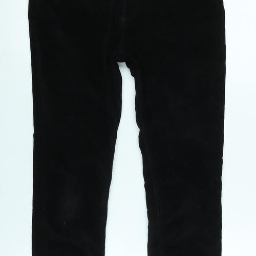 Fat Face Womens Black Cotton Straight Jeans Size 10 L26 in Regular Zip - Logo