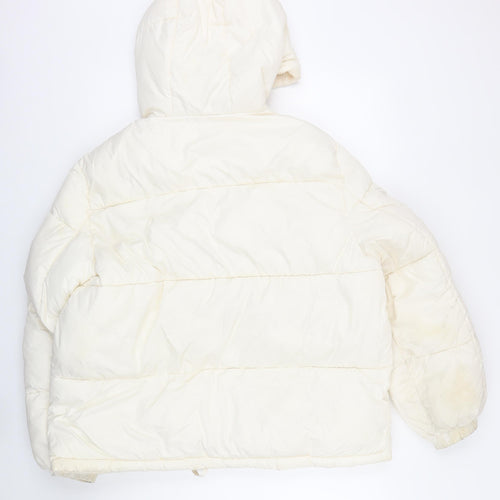H&M Womens Ivory Jacket Coat Size M Zip
