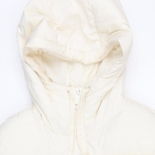 H&M Womens Ivory Jacket Coat Size M Zip