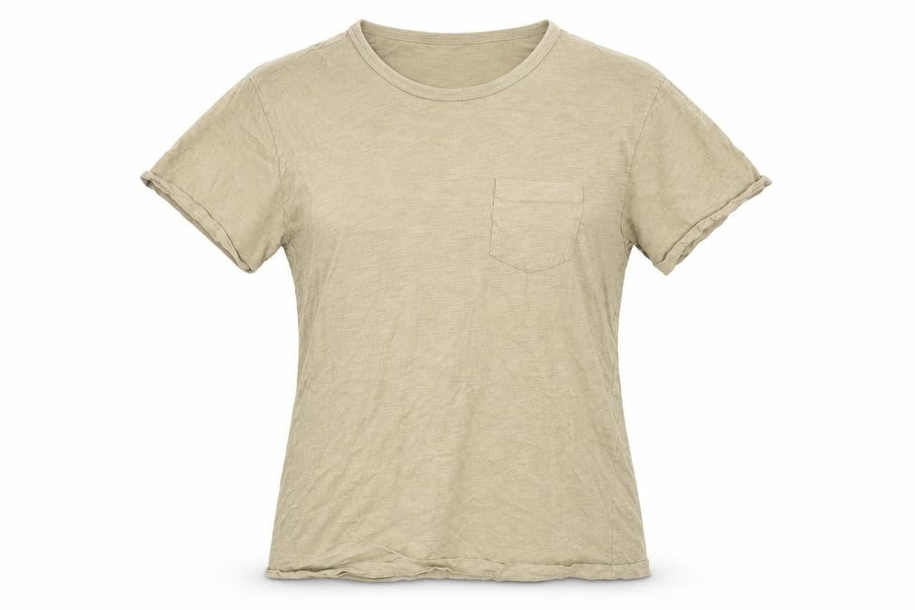 Country Road Womens Beige 100% Cotton Basic T-Shirt Size L Scoop Neck