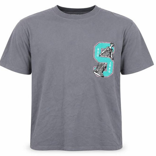 Topman Mens Grey Cotton T-Shirt Size L Round Neck