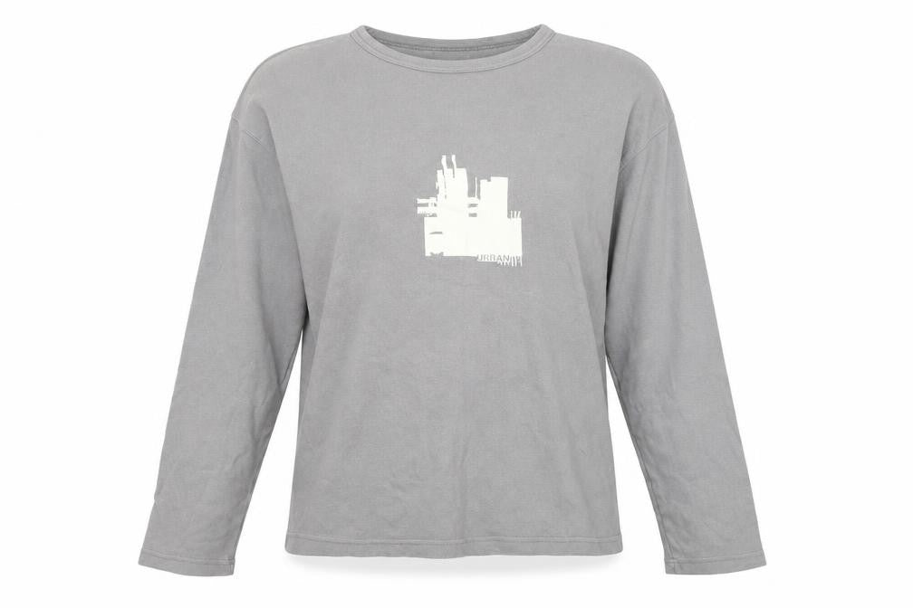 Front view of River Island women’s grey 100% cotton pullover sweatshirt, size L, - urban