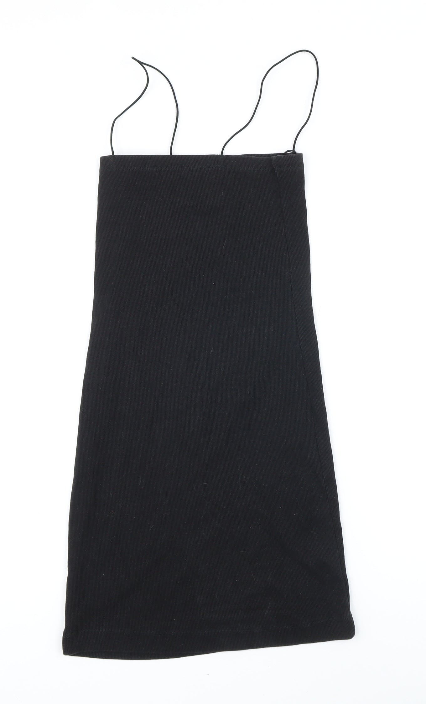 Zara Womens Black Cotton Bodycon Size M Square Neck