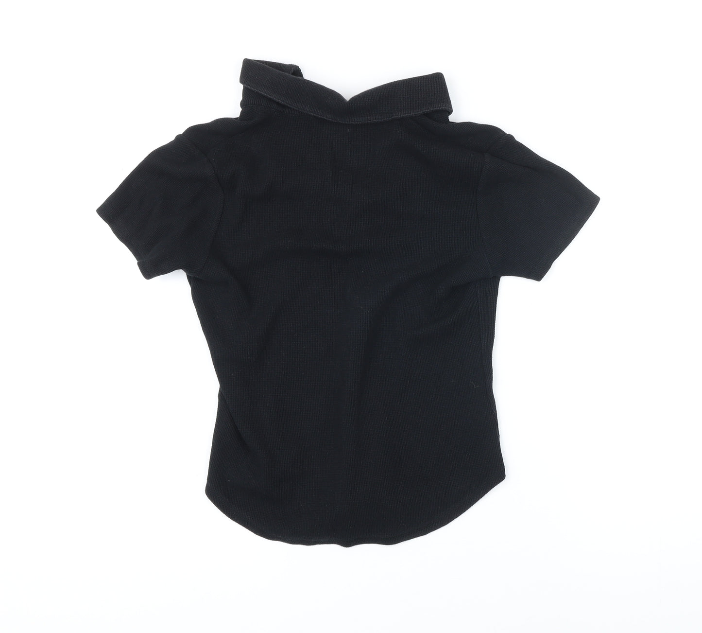 NEXT Womens Black Cotton Basic Polo Size 8 Collared