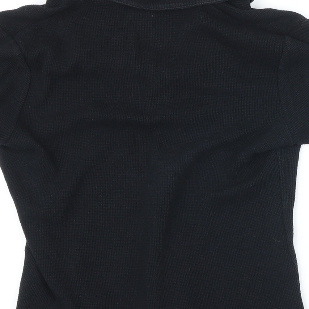 NEXT Womens Black Cotton Basic Polo Size 8 Collared