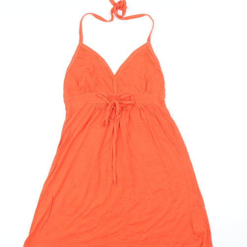 New Look Womens Orange Cotton A-Line Size 10 Halter