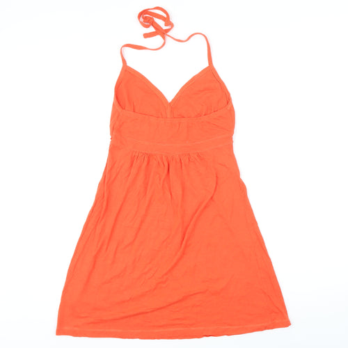 New Look Womens Orange Cotton A-Line Size 10 Halter