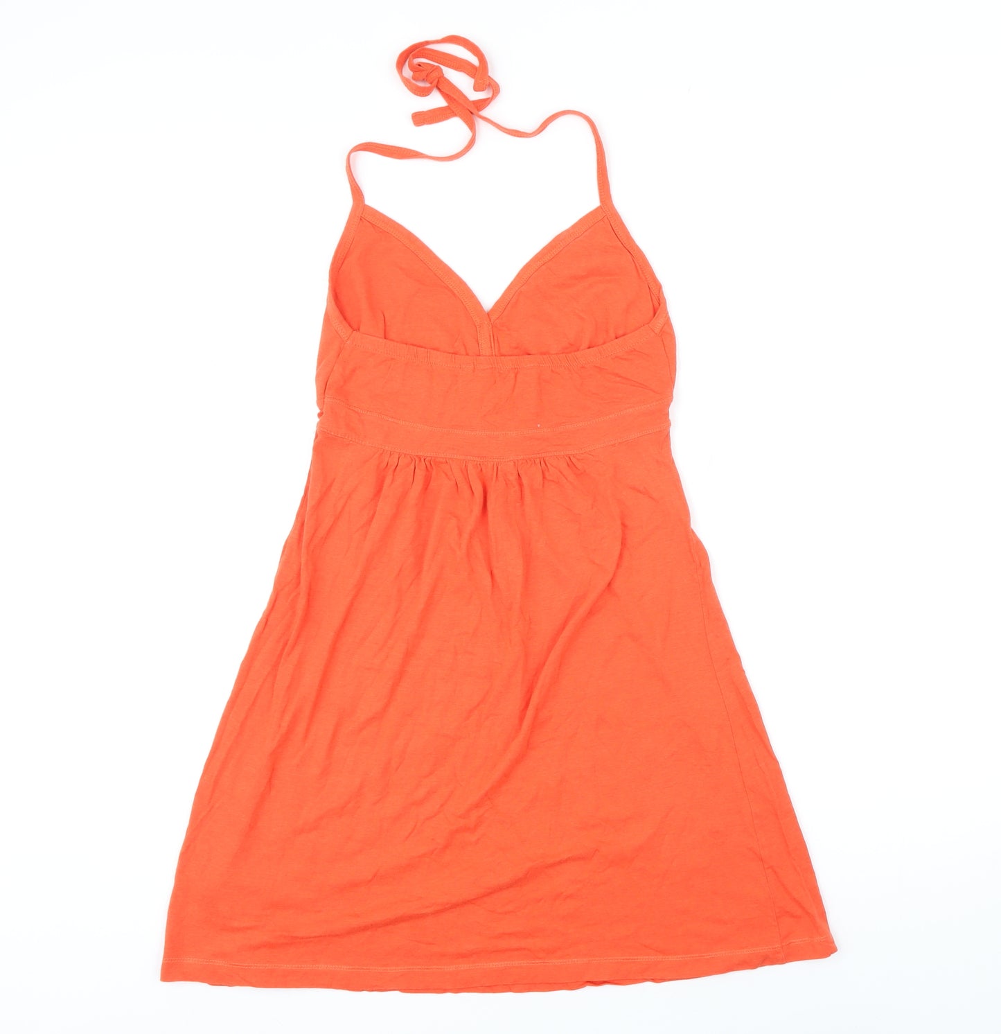 New Look Womens Orange Cotton A-Line Size 10 Halter