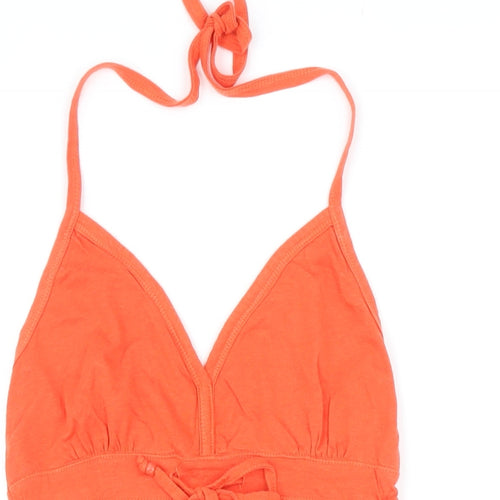 New Look Womens Orange Cotton A-Line Size 10 Halter