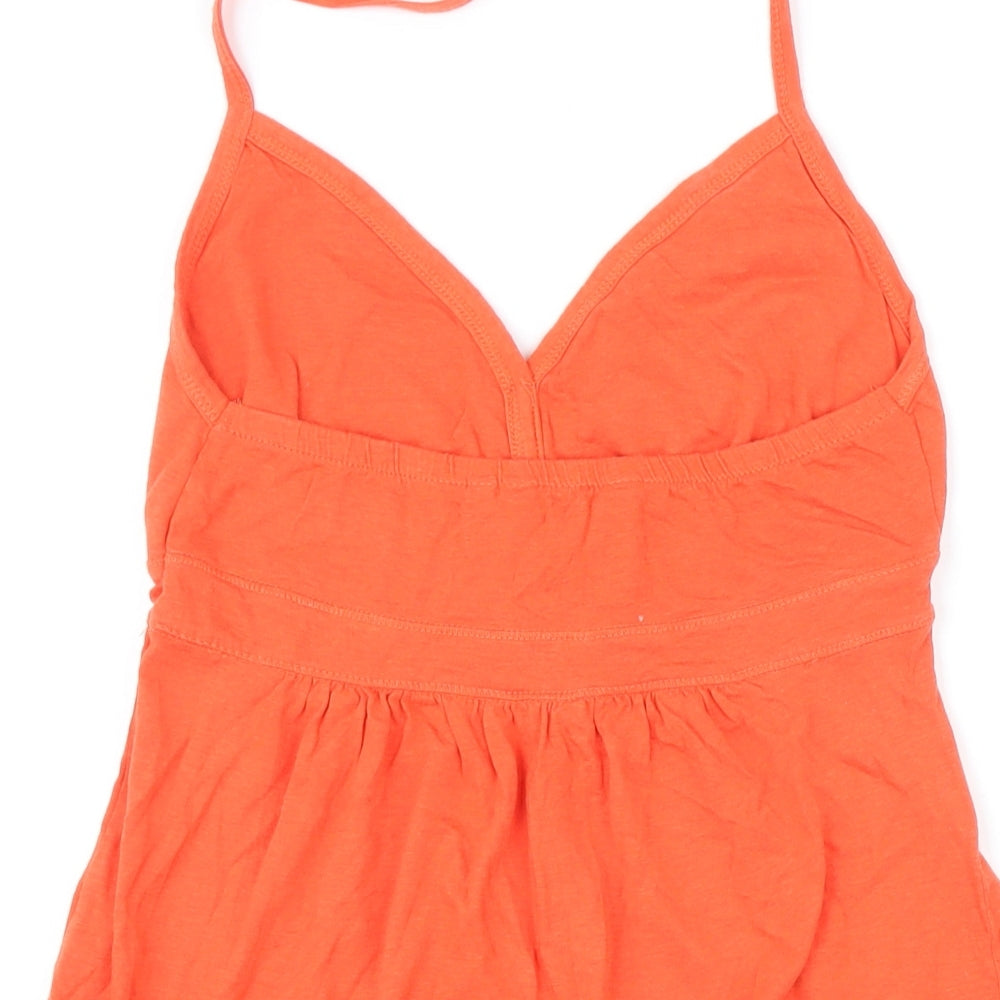 New Look Womens Orange Cotton A-Line Size 10 Halter