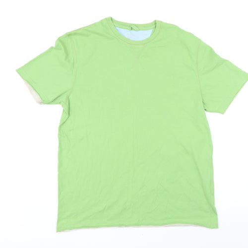 Marks and Spencer Mens Green Cotton T-Shirt Size M Round Neck