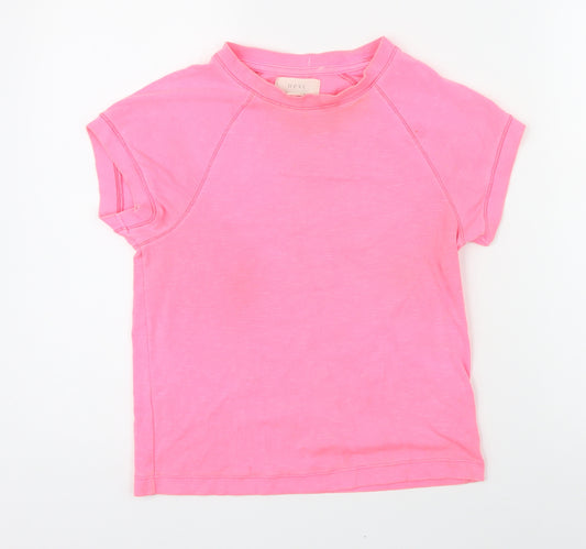 NEXT Womens Pink Cotton Basic T-Shirt Size 10 Round Neck