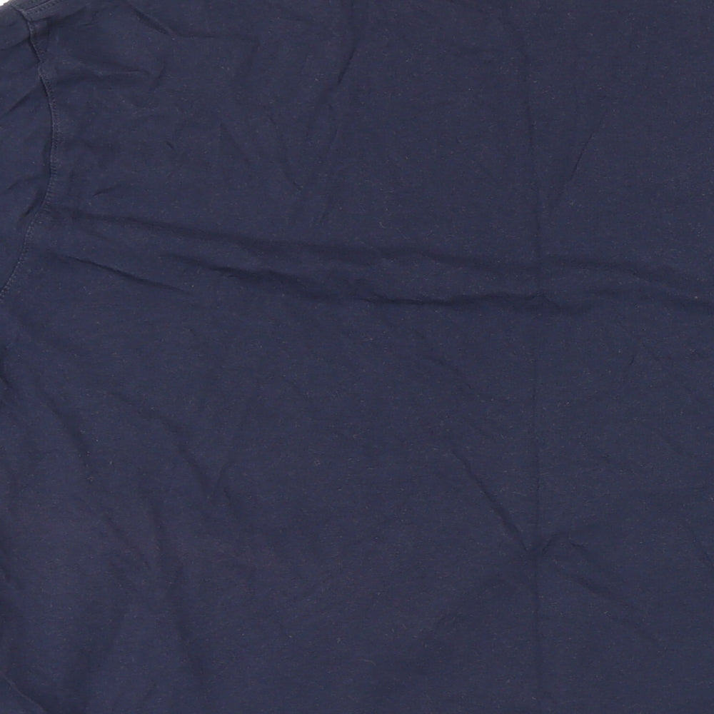 Marks and Spencer Mens Blue Cotton T-Shirt Size L Round Neck