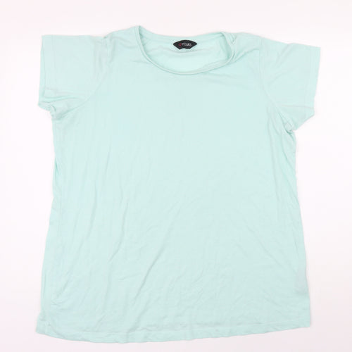 Yours Womens Green Cotton Basic T-Shirt Size 16 Boat Neck