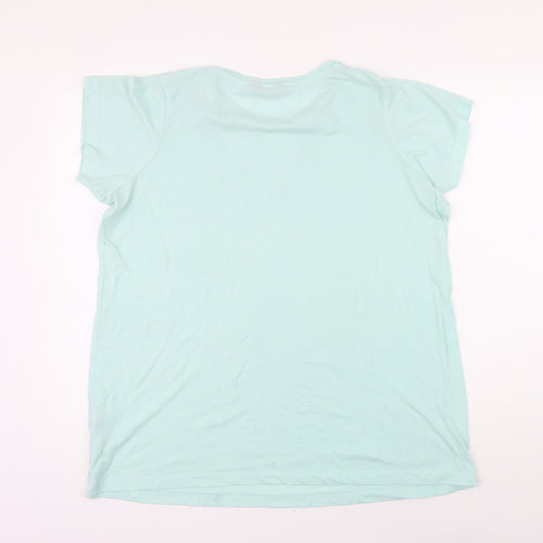 Yours Womens Green Cotton Basic T-Shirt Size 16 Boat Neck