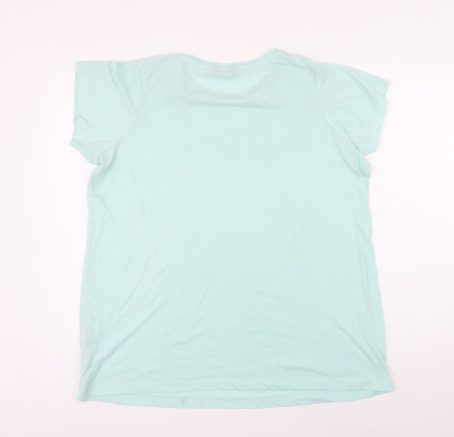 Yours Womens Green Cotton Basic T-Shirt Size 16 Boat Neck