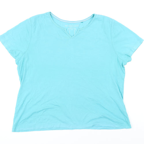 Bonmarché Womens Blue 100% Cotton Basic T-Shirt Size L Sweetheart