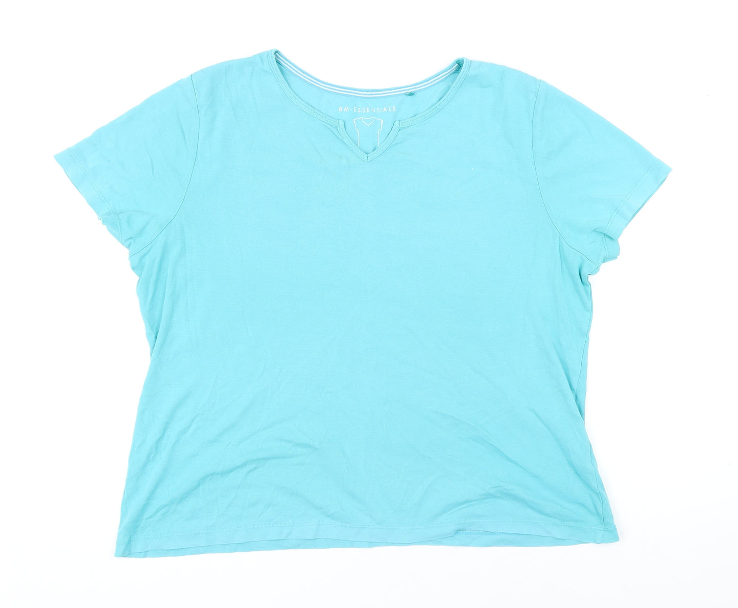 Bonmarché Womens Blue 100% Cotton Basic T-Shirt Size L Sweetheart