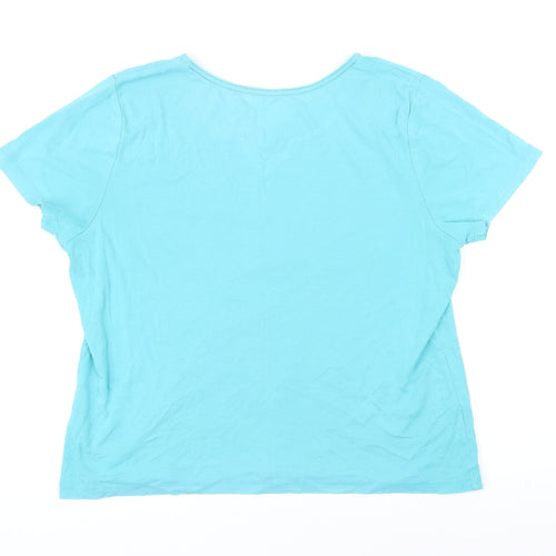 Bonmarché Womens Blue 100% Cotton Basic T-Shirt Size L Sweetheart