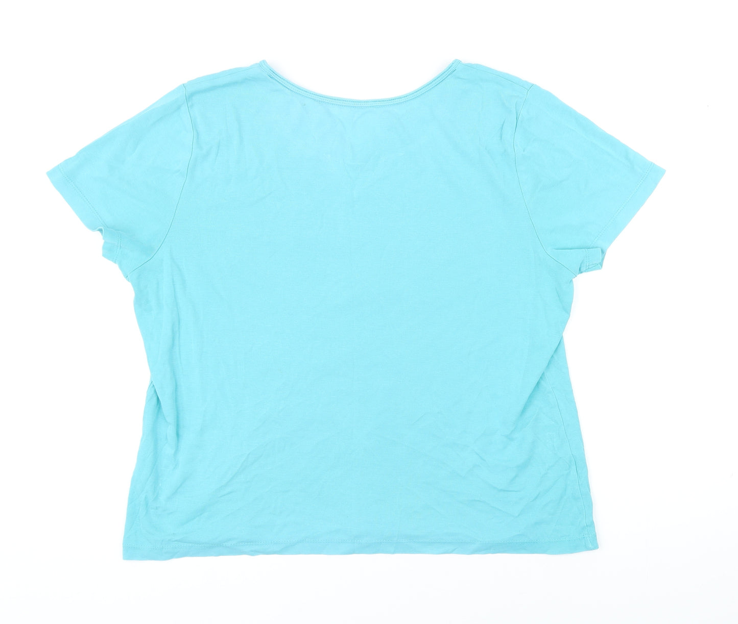 Bonmarché Womens Blue 100% Cotton Basic T-Shirt Size L Sweetheart