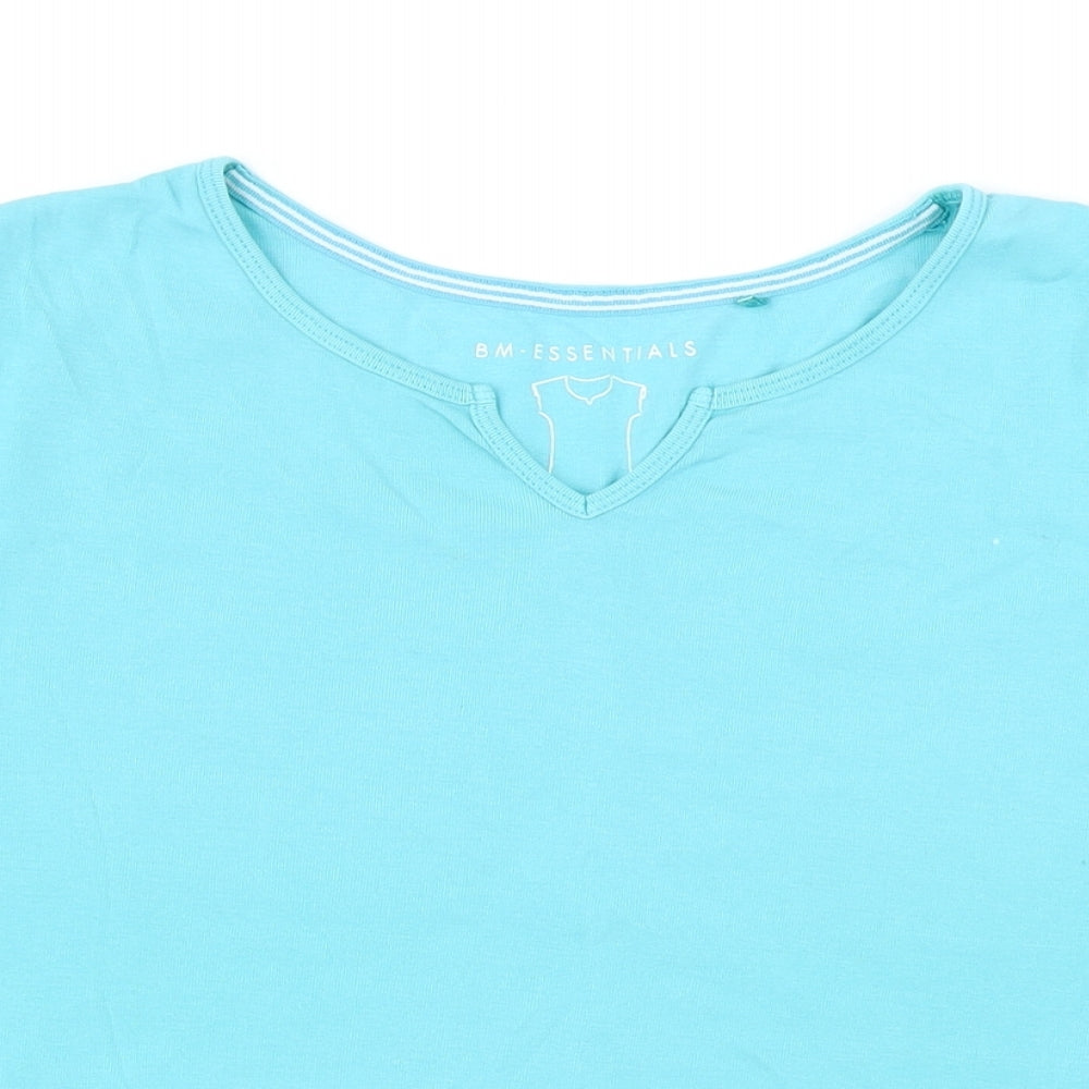 Bonmarché Womens Blue 100% Cotton Basic T-Shirt Size L Sweetheart