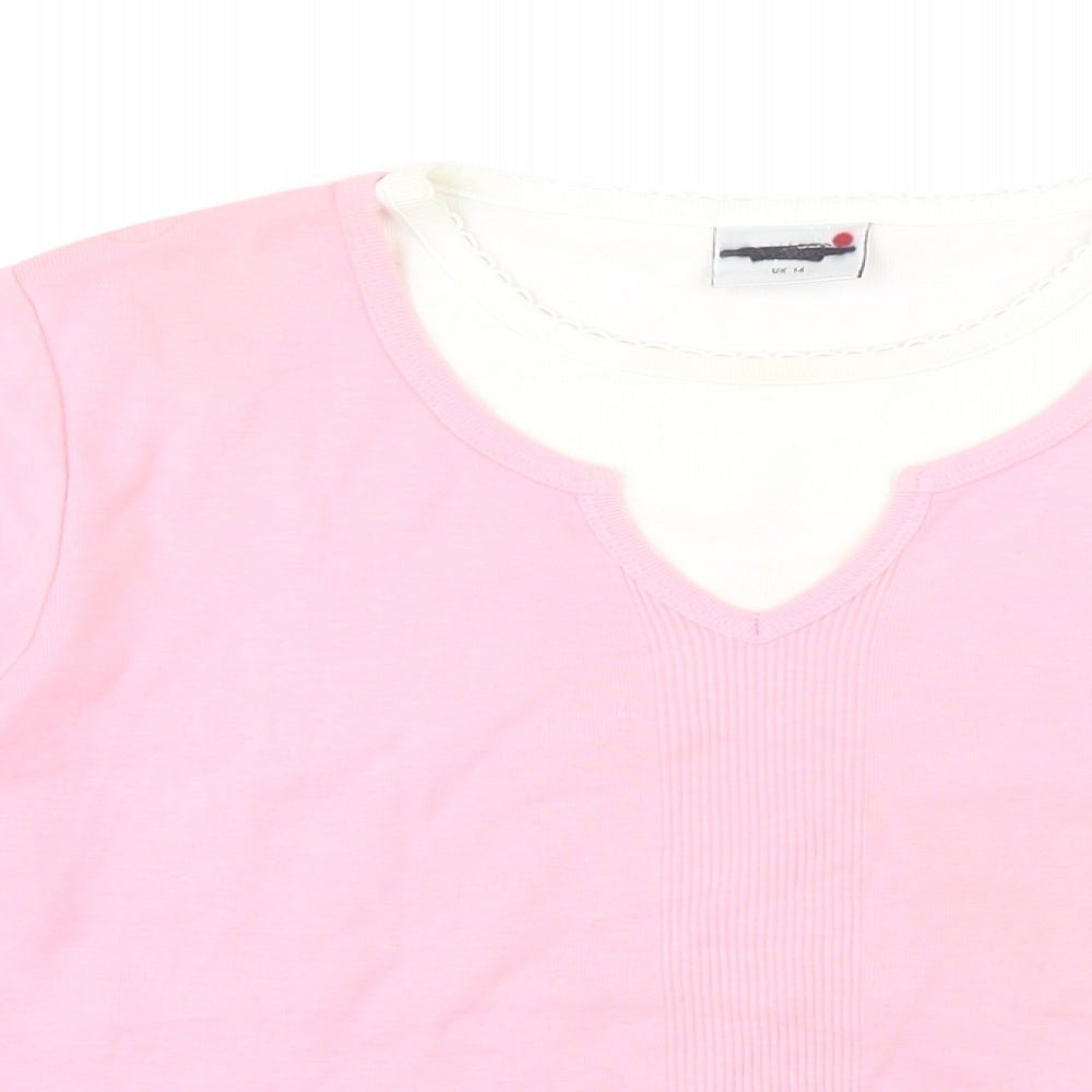 NEXT Womens Pink 100% Cotton Basic T-Shirt Size 14 Sweetheart