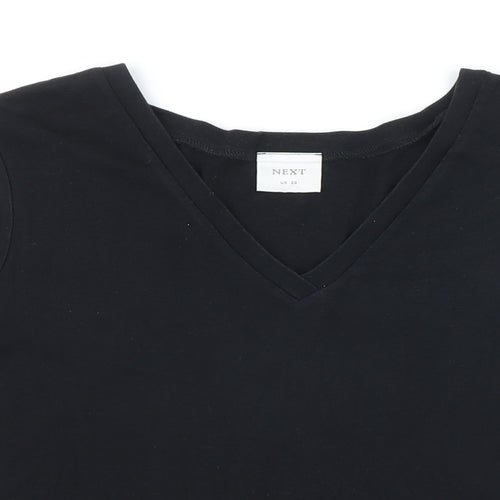 NEXT Womens Black 100% Cotton Basic T-Shirt Size 20 V-Neck