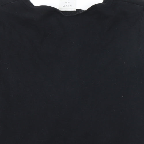 NEXT Womens Black 100% Cotton Basic T-Shirt Size 20 V-Neck