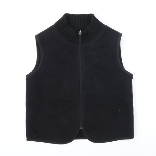 Marks and Spencer Womens Black Gilet Waistcoat Size 12 Zip - Fleece lined