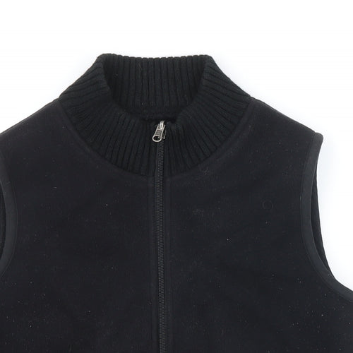 Marks and Spencer Womens Black Gilet Waistcoat Size 12 Zip - Fleece lined