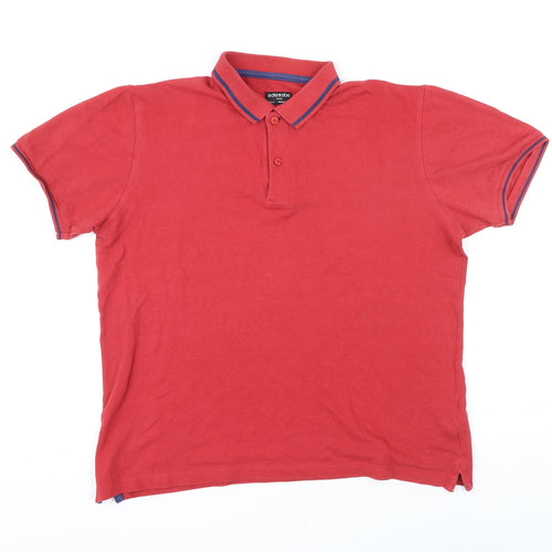 Edenrobe Mens Red 100% Cotton Polo Size M Collared Button