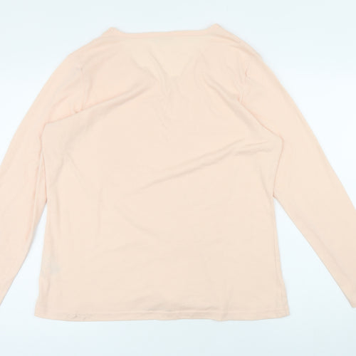 Damart Womens Pink Polyester Basic T-Shirt Size 18 V-Neck