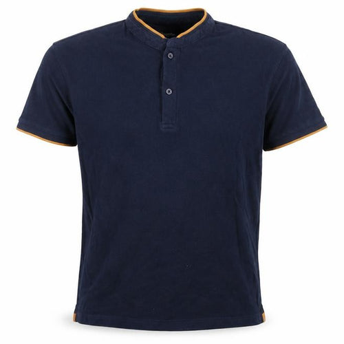 Edenrobe Mens Blue Cotton T-Shirt Size M Henley