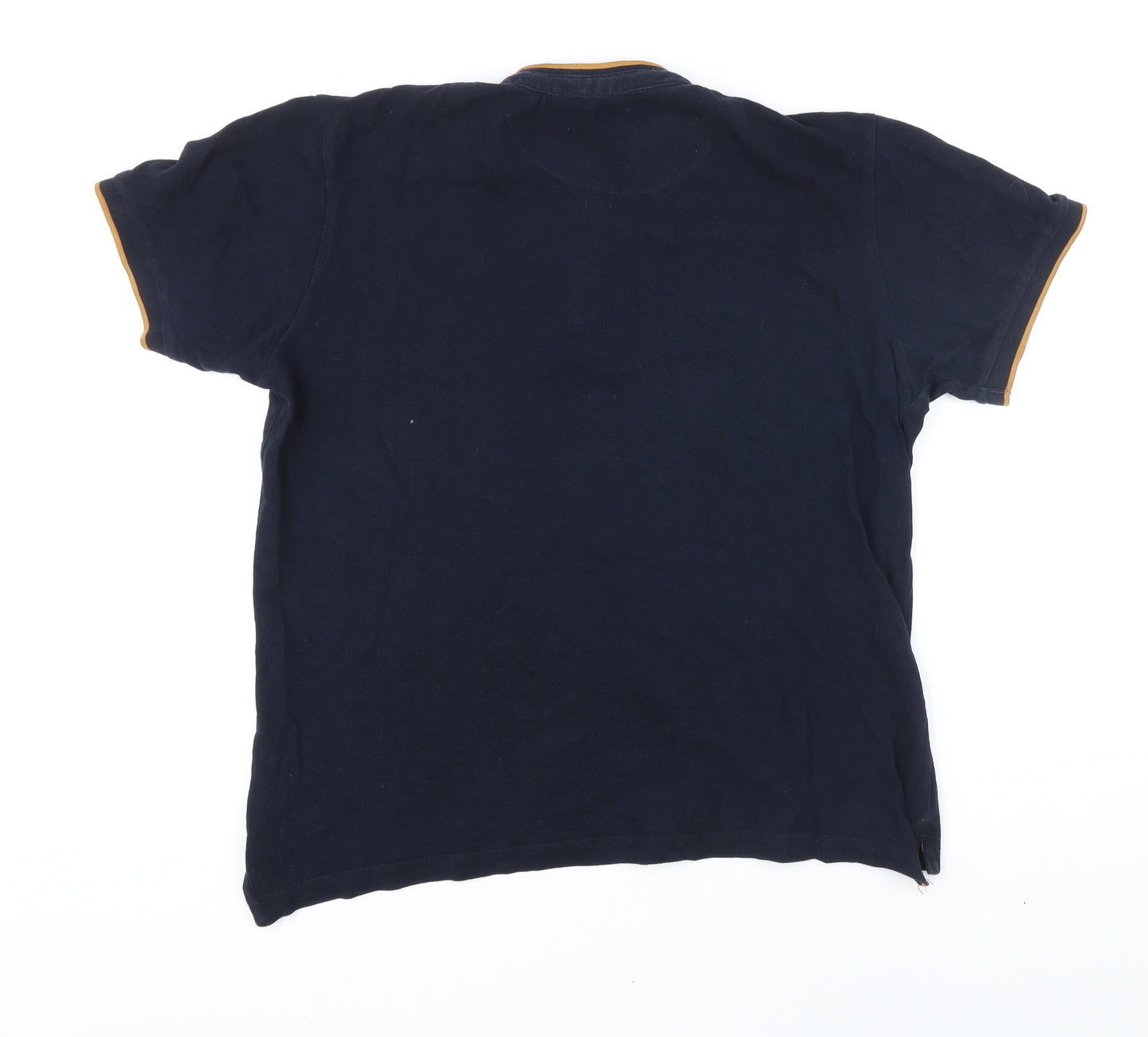 Edenrobe Mens Blue Cotton T-Shirt Size M Henley