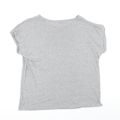 Therapy Womens Grey Viscose Basic T-Shirt Size 16 Boat Neck - Cats