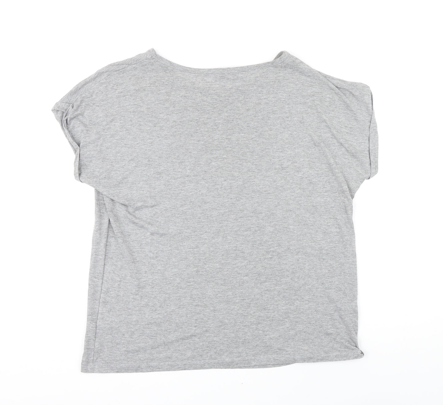 Therapy Womens Grey Viscose Basic T-Shirt Size 16 Boat Neck - Cats