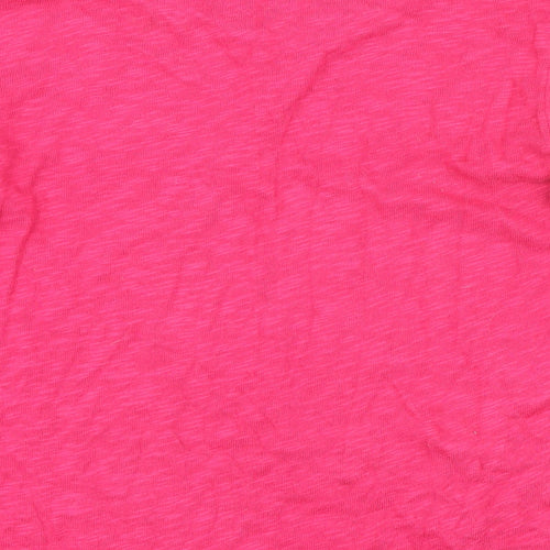 Indigo Womens Pink 100% Cotton Basic T-Shirt Size 10 Boat Neck