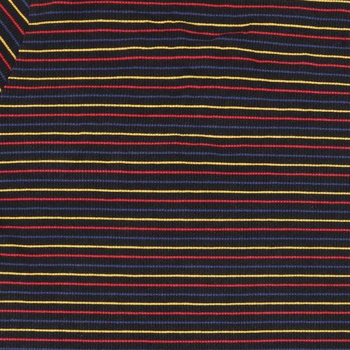 Yours Womens Multicoloured Striped Cotton Basic T-Shirt Size 26 Scoop Neck