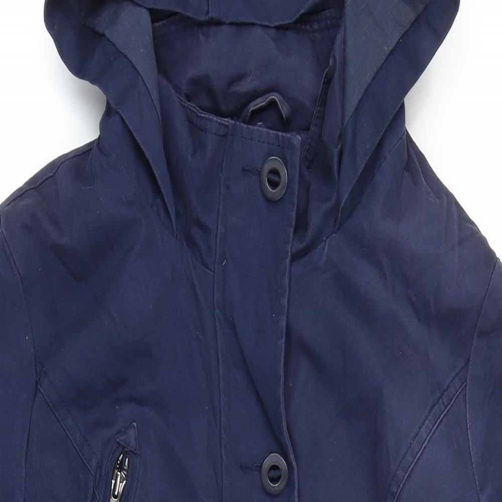 Indigo Womens Blue Jacket Coat Size 14 Zip